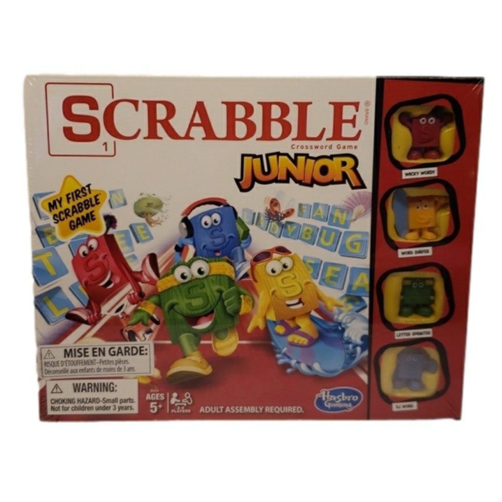 NEW Hasbro Gaming Scrabble Junior Crossword Game Ages 5+ 2-4 Players